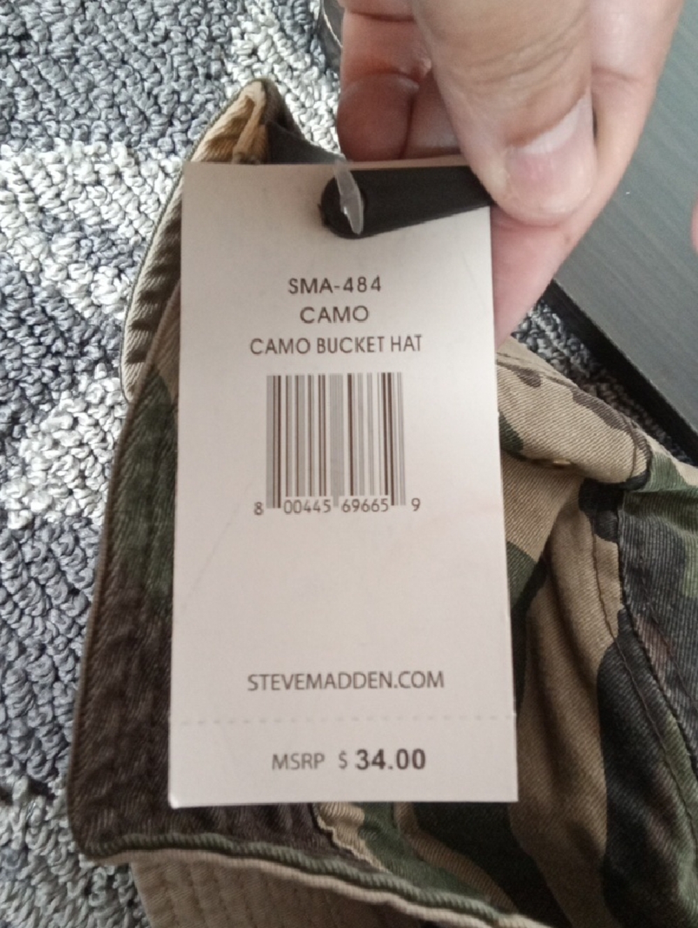 Steve Madden Camo Bucket Hat Cotton Streetwear Festival Womens One Size - Picture 6 of 7